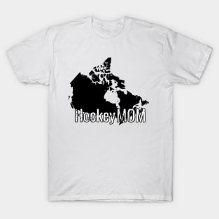 Hockey Mom with Canada outline T-Shirt